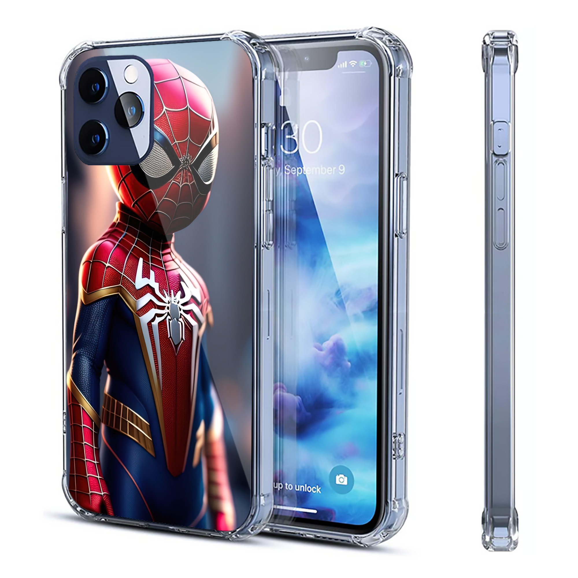 （画像用） Spider Man スパイダーマン 【iPhone 12シリーズ対応】透明スマホケース（クリアソフトケース）